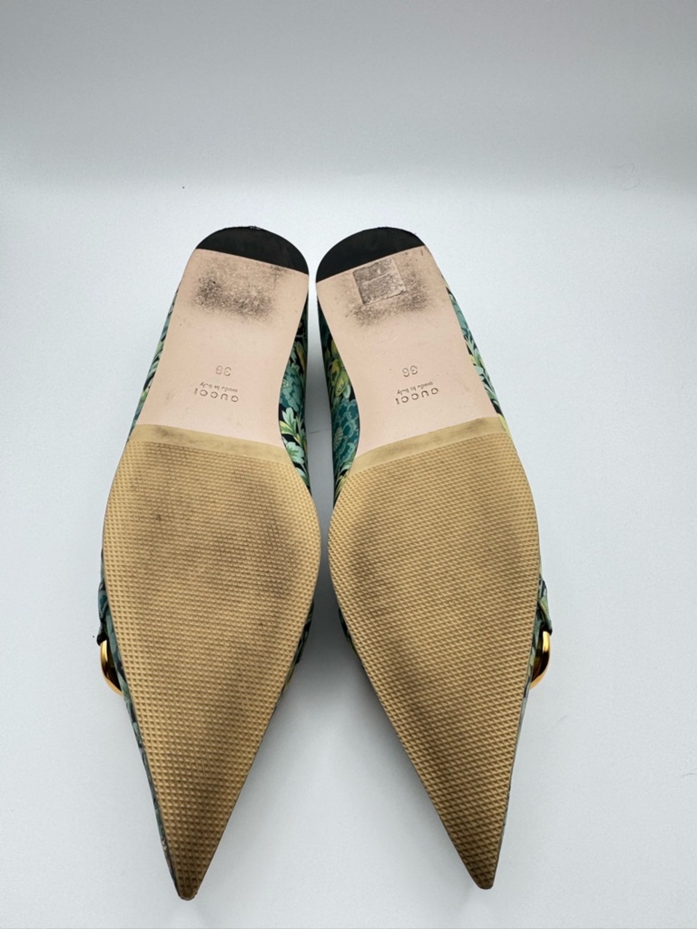Gucci x Liberty Horsebit Chain Ballet Flats Floral Pointed Toe 36 W Box - Picture 7 of 8